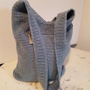 The Sak Crochet Craze Hobo Bag, Single Strap Shoulder Bag, Blue Casual Purse